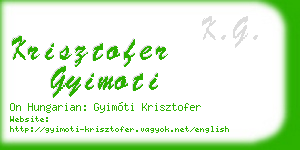krisztofer gyimoti business card